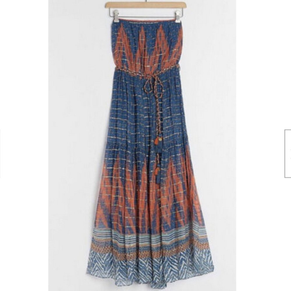 Anthropologie Verb Pallavi Singhee 6 NWT Nora Strapless Maxi Dress Bohemian - Picture 3 of 11